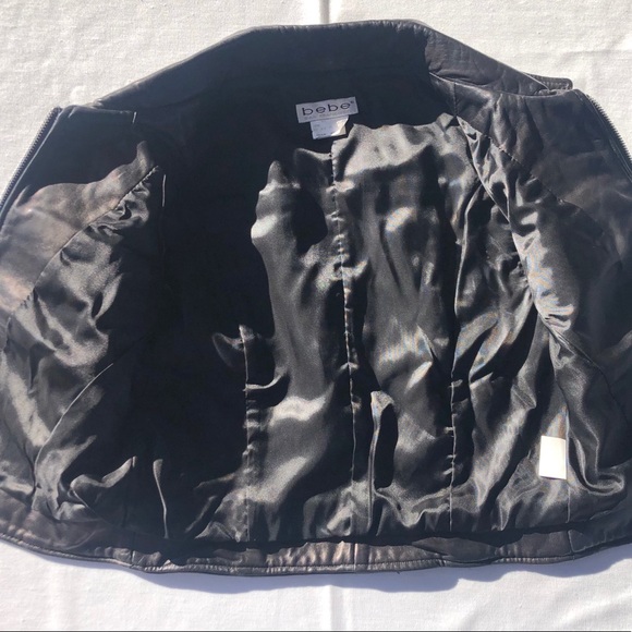 Bebe black leather crop top vest - Picture 7 of 9